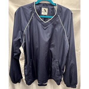 Vintage Augusta Pullover Mens Large Blue Windbreaker Jacket V Neck